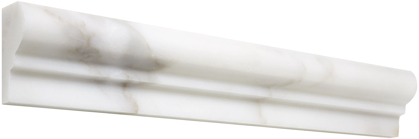 Calacatta Gold Marble 2’’ X 12’’ Single-Step Chair Rail Trim Single-Step Chair Rail