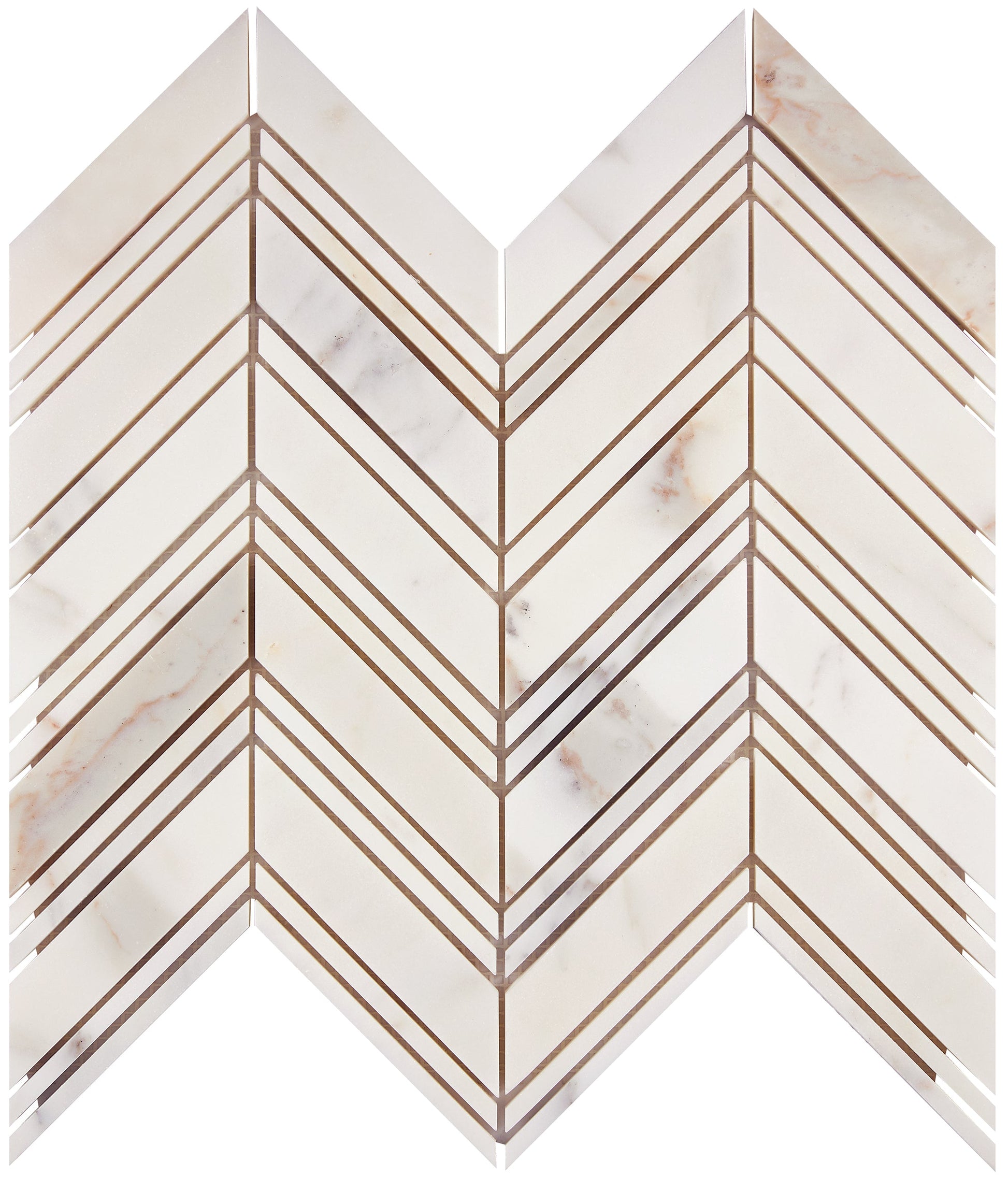Calacatta Gold Marble Chevron Large Mosaic Wall Tile