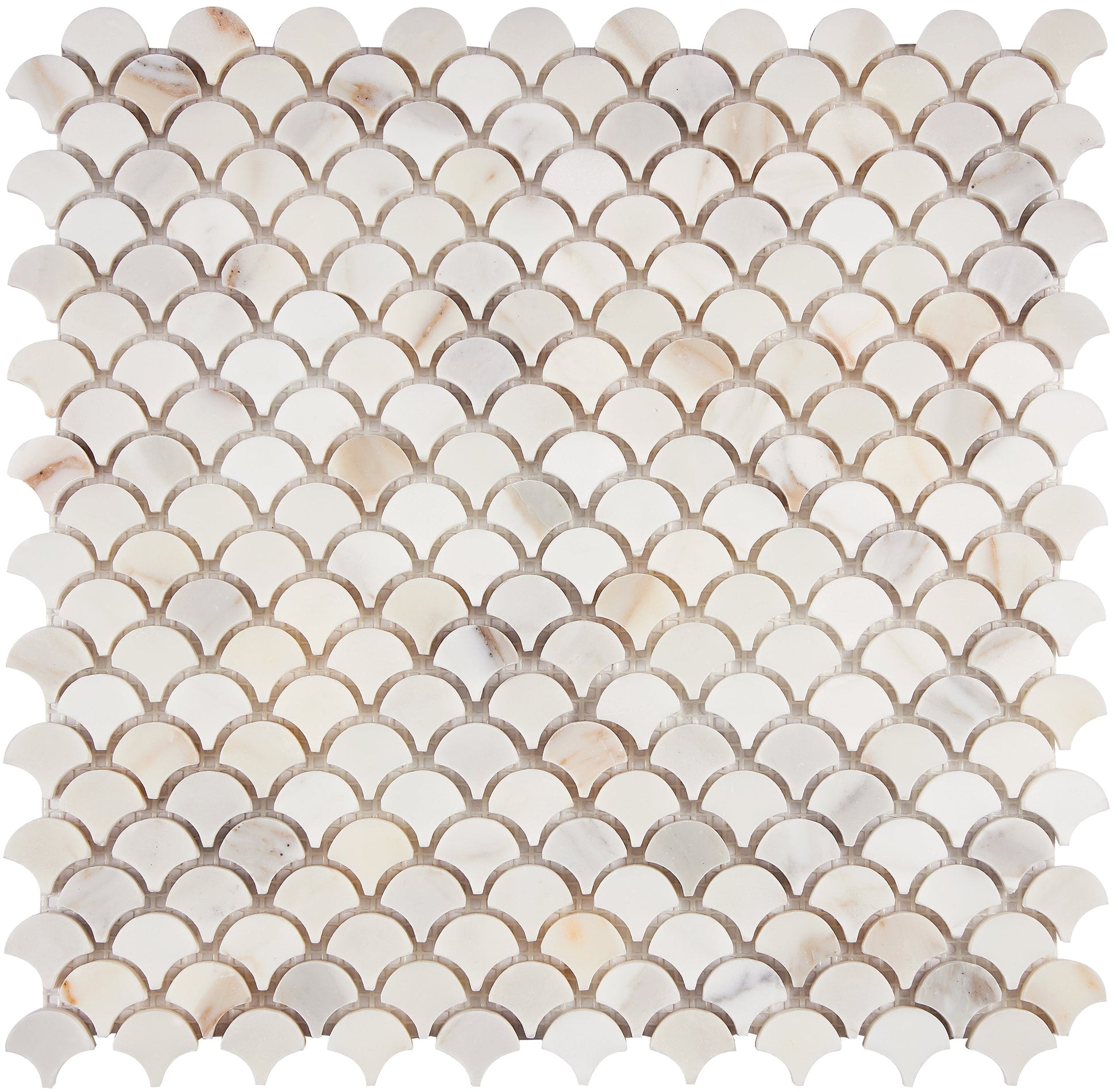 Calacatta Gold Marble FAN (Raindrop) Mosaic Wall Tile