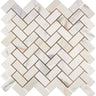 Calacatta Gold Marble 1’’ X 2’’ Herringbone Mosaic Wall Tile