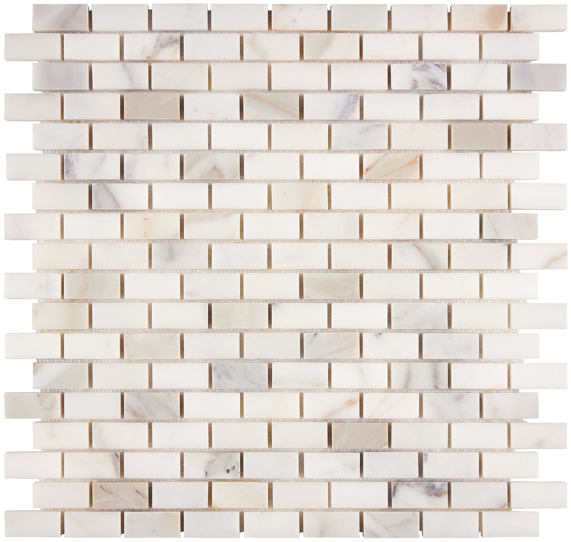 Calacatta Gold Marble 5/8’’ X 1-1/4’’ Mini-Brick Mosaic Wall Tile