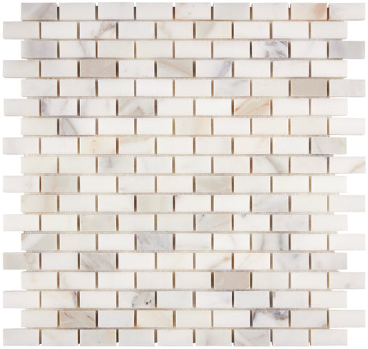 Calacatta Gold Marble 5/8’’ X 1-1/4’’ Mini-Brick Mosaic Wall Tile