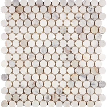 Calacatta Gold Marble Penny-Round Mosaic Wall Tile