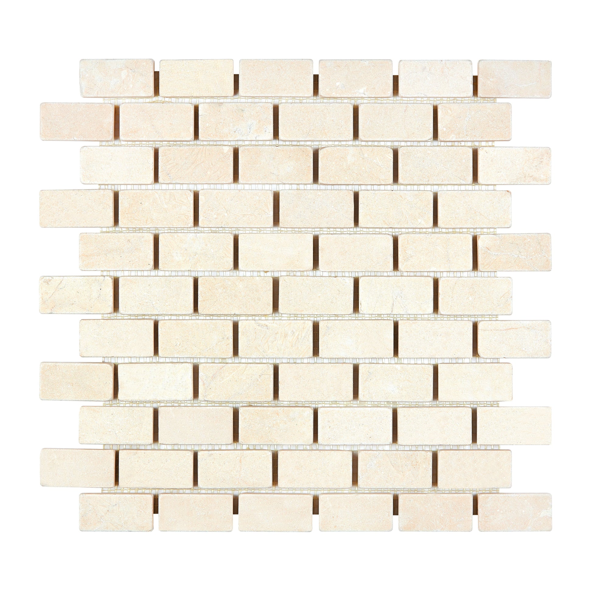 Crema Marfil Marble 1’’ X 2’’ Brick Mosaic Backsplash Tile