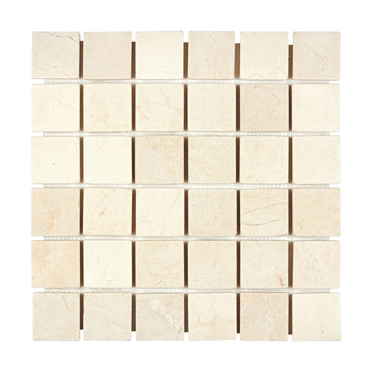 Crema Marfil Marble 2’’ X 2’’ Mosaic Backsplash Tile