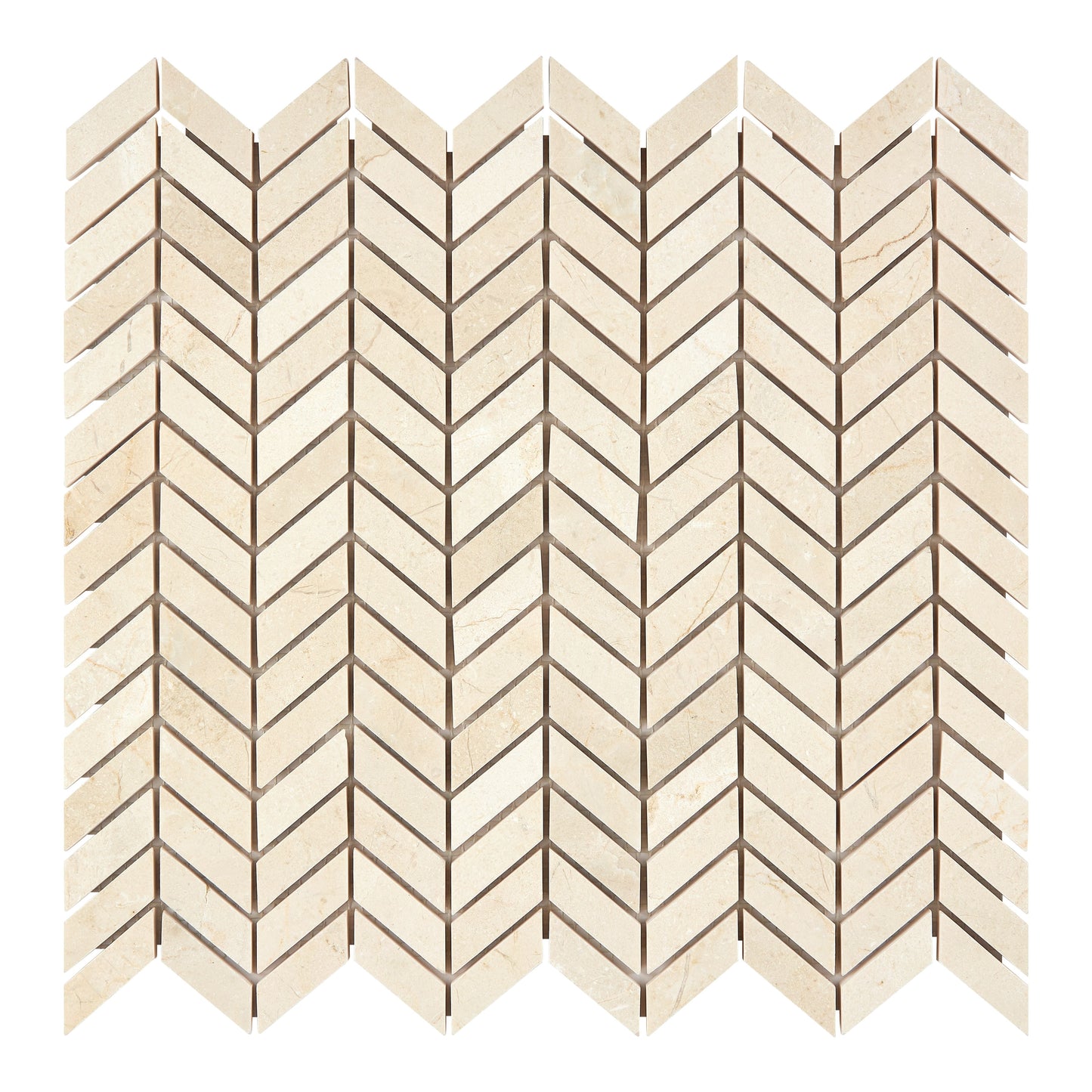 Crema Marfil Marble Chevron Mosaic Polished Backsplash Tile