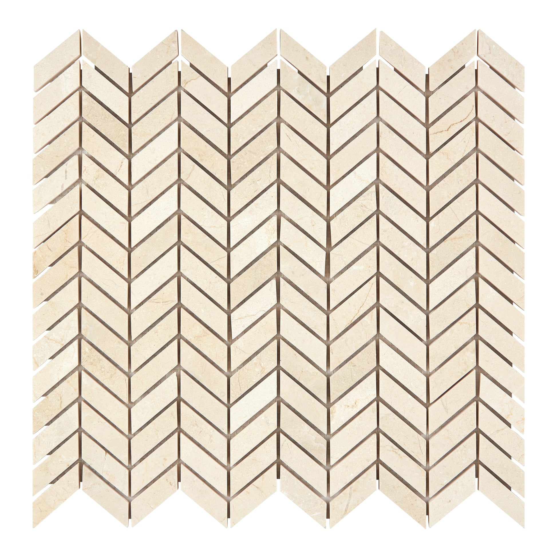 Crema Marfil Marble Chevron Mosaic Polished Backsplash Tile
