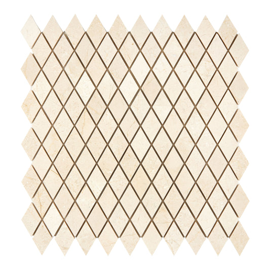 Crema Marfil Marble 1’’ X 2’’ Diamond Mosaic Polished/Honed Backsplash Tile