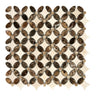 Crema Marfil Marble Florida Flower Mosaic (w/ Emp. Light Oval + Emp. Dark Dots) Polished/Honed Backsplash Tile