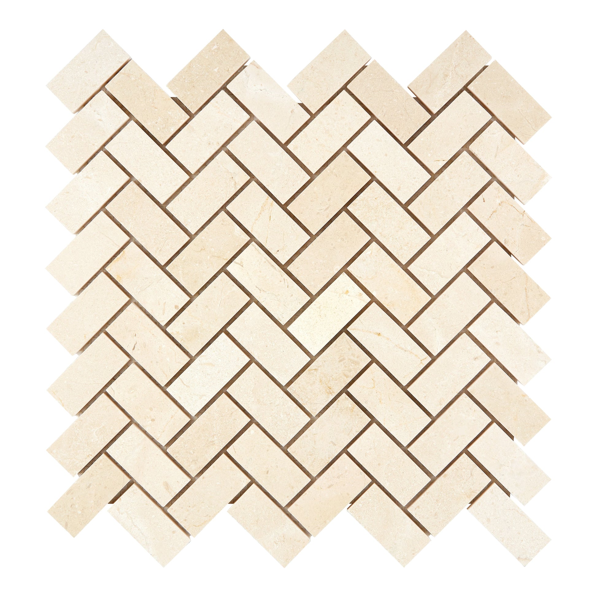 Crema Marfil Marble 1’’ X 2’’ Herringbone Mosaic Polished/Honed Backsplash Tile