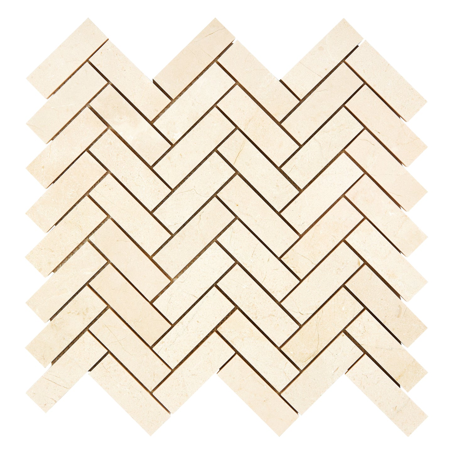 Crema Marfil Marble 1’’ X 3’’ Herringbone Mosaic Polished/Honed Backsplash Tile