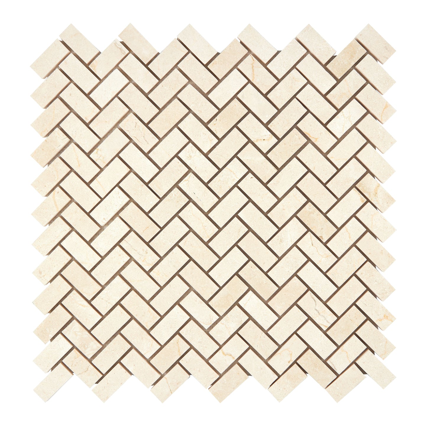 Crema Marfil Marble 5/8’’ X 1-1/4’’ Herringbone Mosaic Polished/Honed Backsplash Tile