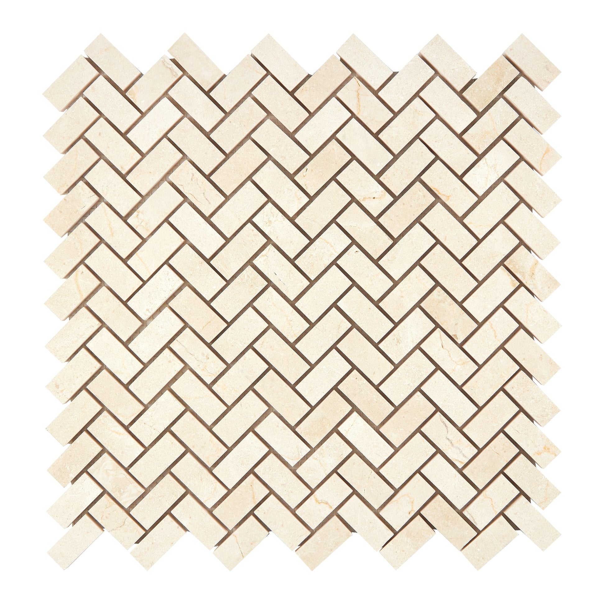 Crema Marfil Marble 5/8’’ X 1-1/4’’ Herringbone Mosaic Polished/Honed Backsplash Tile
