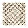 Crema Marfil Marble Stanza Mosaic (w/ Emperador Dark Dots) Polished/Honed Backsplash Tile