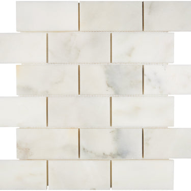 Calacatta Oliva Marble 2’’ X 4’’ Brick Mosaic Polished/Honed Backsplash Tile