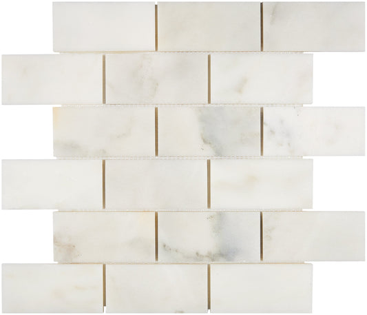 Calacatta Oliva Marble 2’’ X 4’’ Brick Mosaic Polished/Honed Backsplash Tile