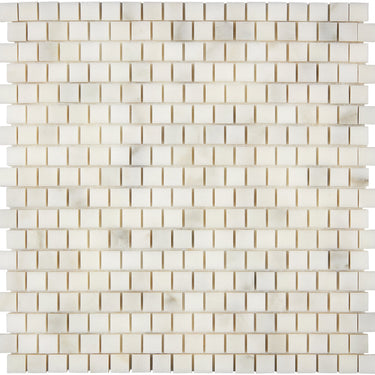 Calacatta Oliva Marble 5/8’’ X 5/8’’ Staggered Mosaic Polished/Honed Backsplash Tile