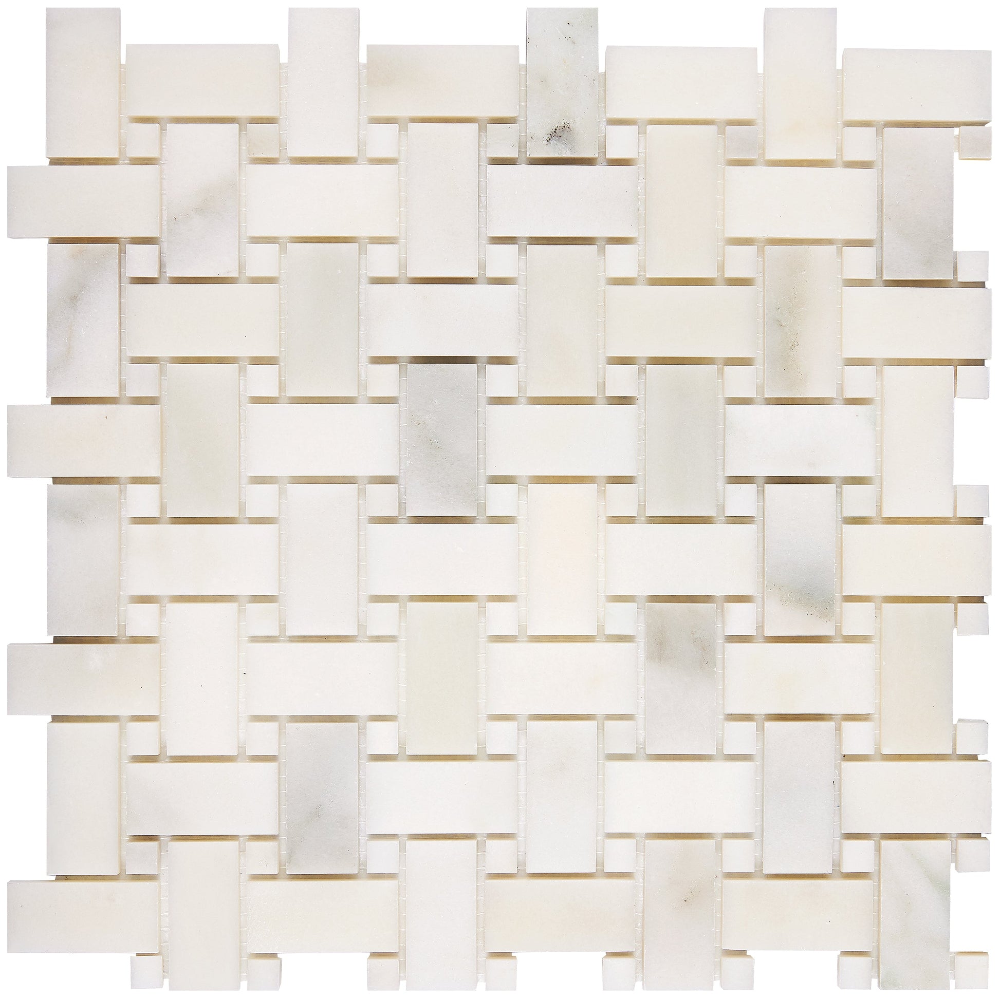 Calacatta Oliva Marble Basketweave Mosaic Polished/Honed Backsplash Tile