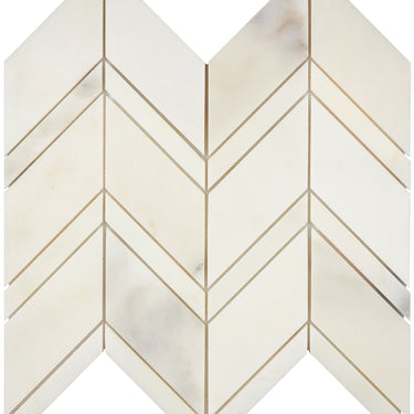 Calacatta Oliva Marble Chevron Mosaic Polished/Honed Backsplash Tile
