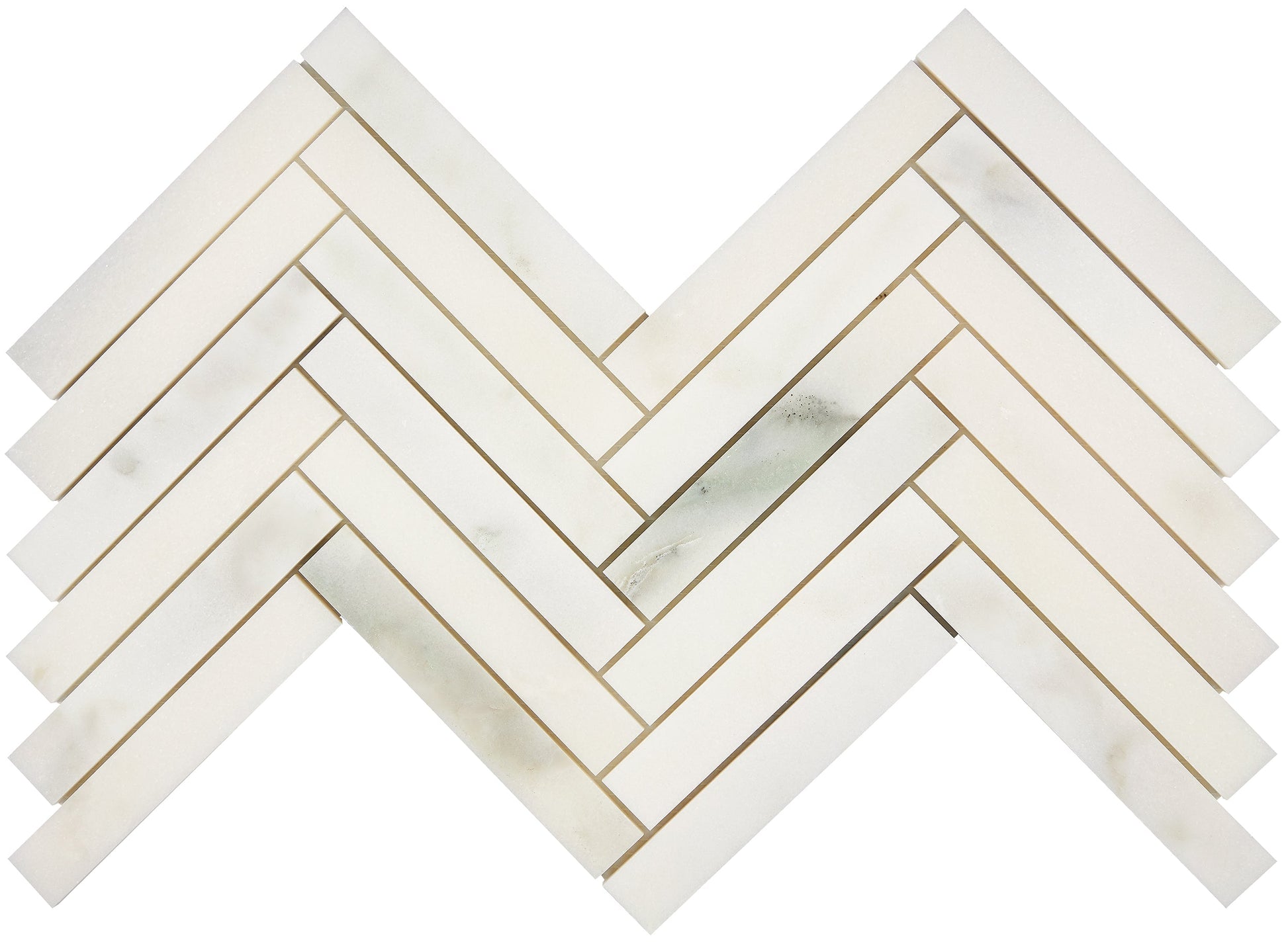 Calacatta Oliva Marble 1’’ X 6’’ Herringbone Mosaic Polished/Honed Backsplash Tile