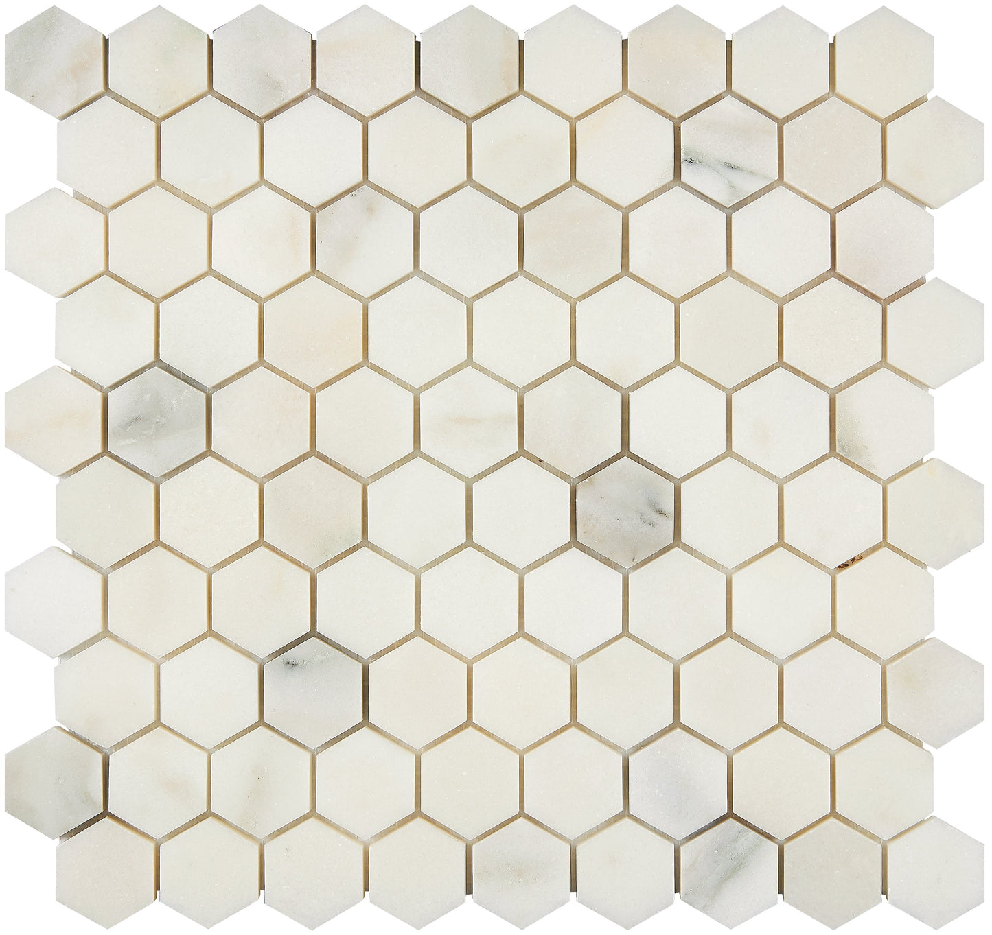 Calacatta Oliva Marble 1-1/4’’ X 1-1/4’’ Hexagon Mosaic Polished/Honed Backsplash Tile
