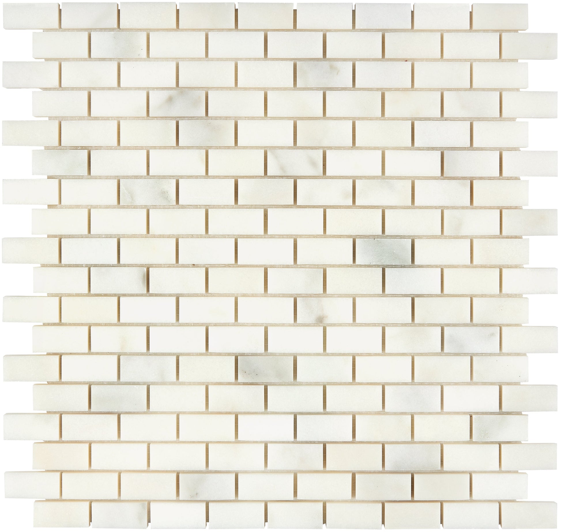 Calacatta Oliva Marble 5/8’’ X 1-1/4’’ Mini-Brick Mosaic Polished/Honed Backsplash Tile