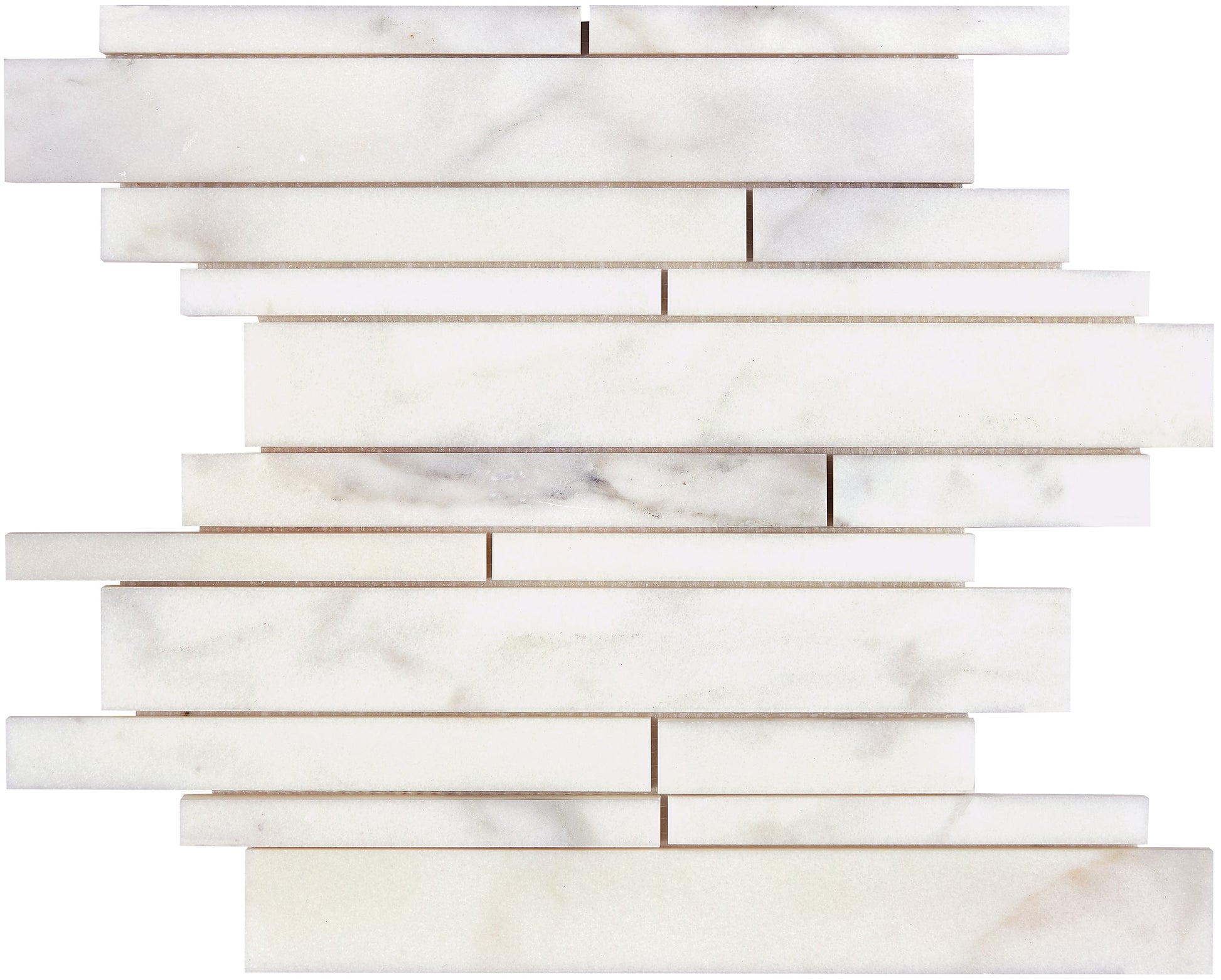 Calacatta Oliva Marble Manhattan Random-Strip Mosaic Polished/Honed Backsplash Tile