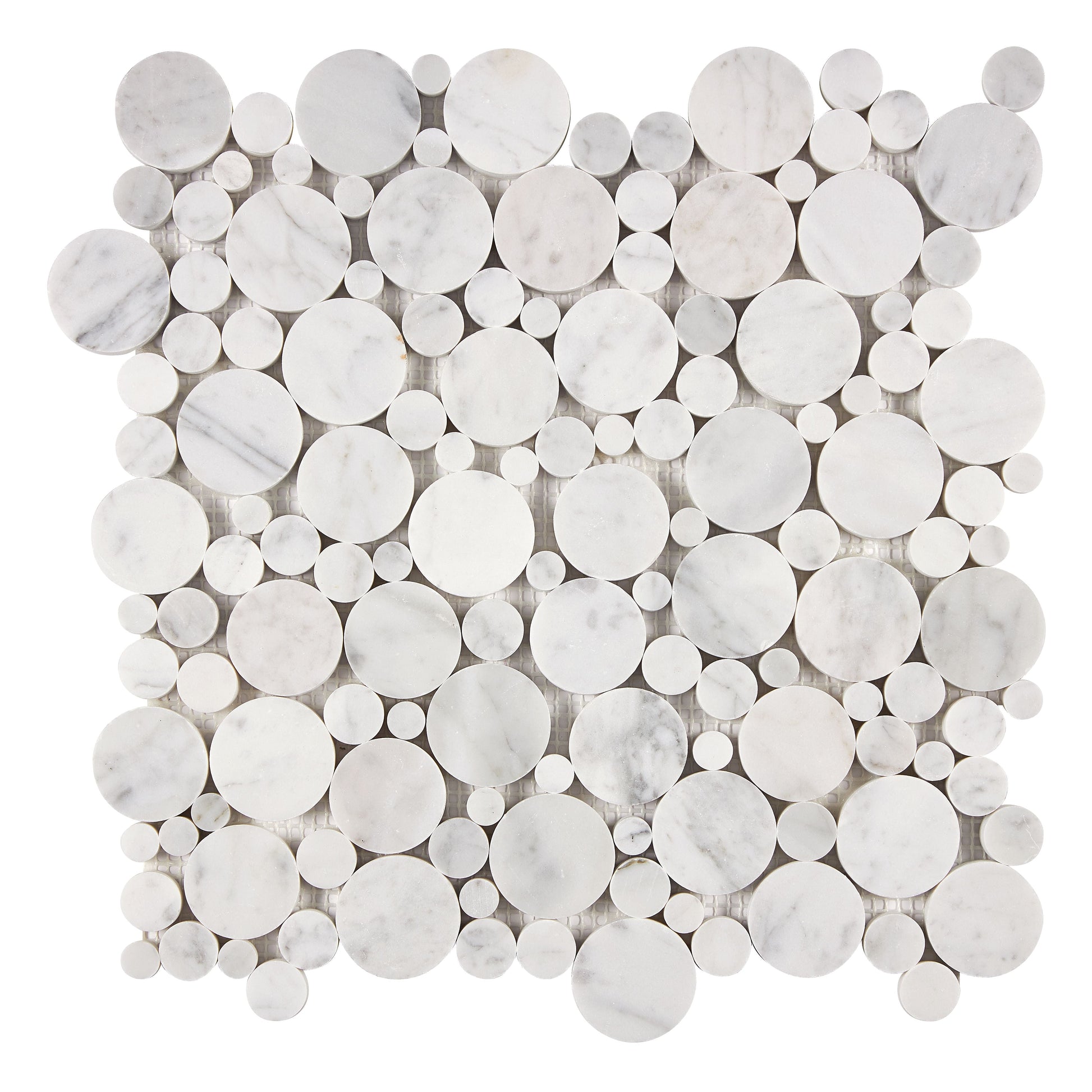 Bianco Carrara White Marble Bubbles Mosaic Wall Tile