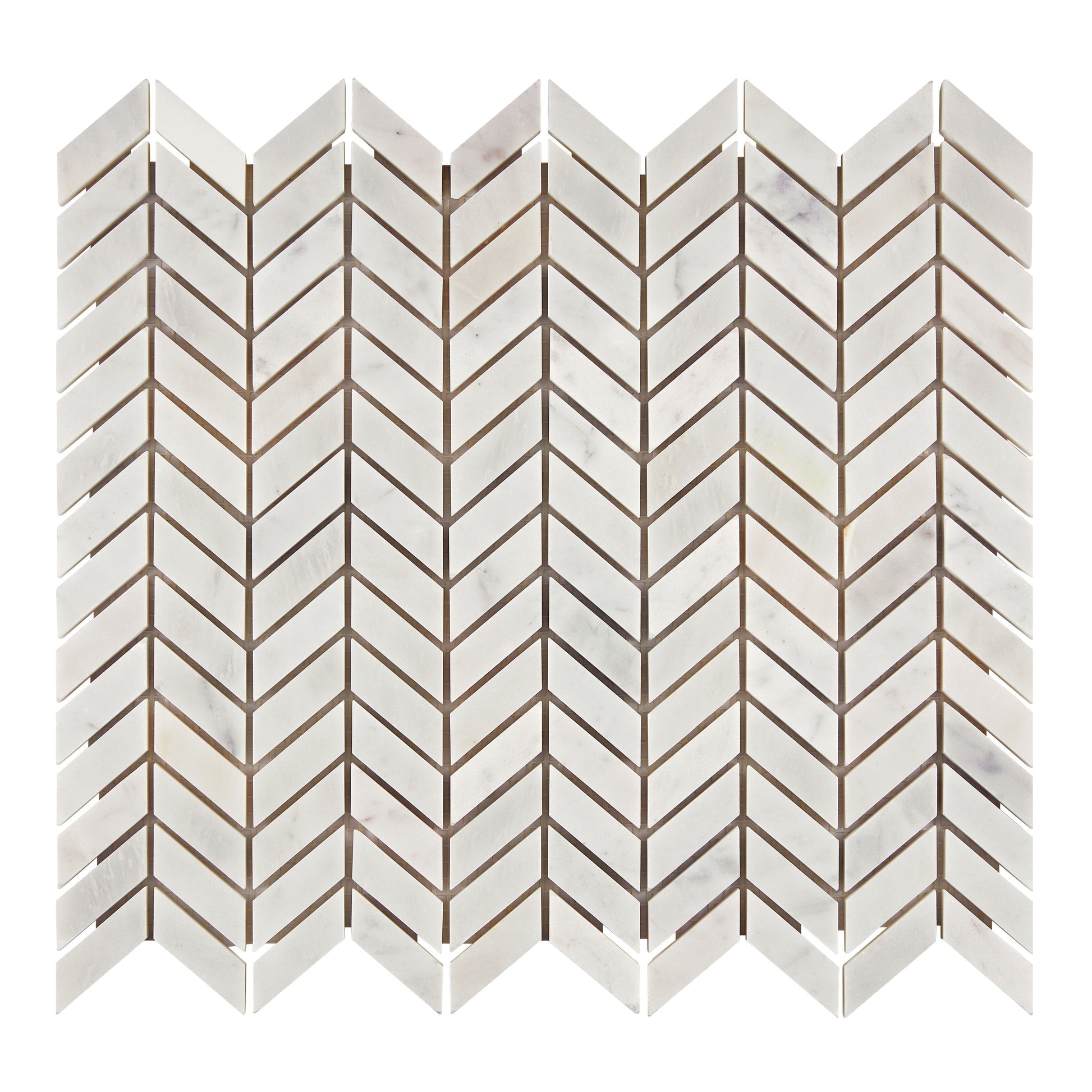 Bianco Carrara White Marble Chevron Mini Mosaic Wall Tile