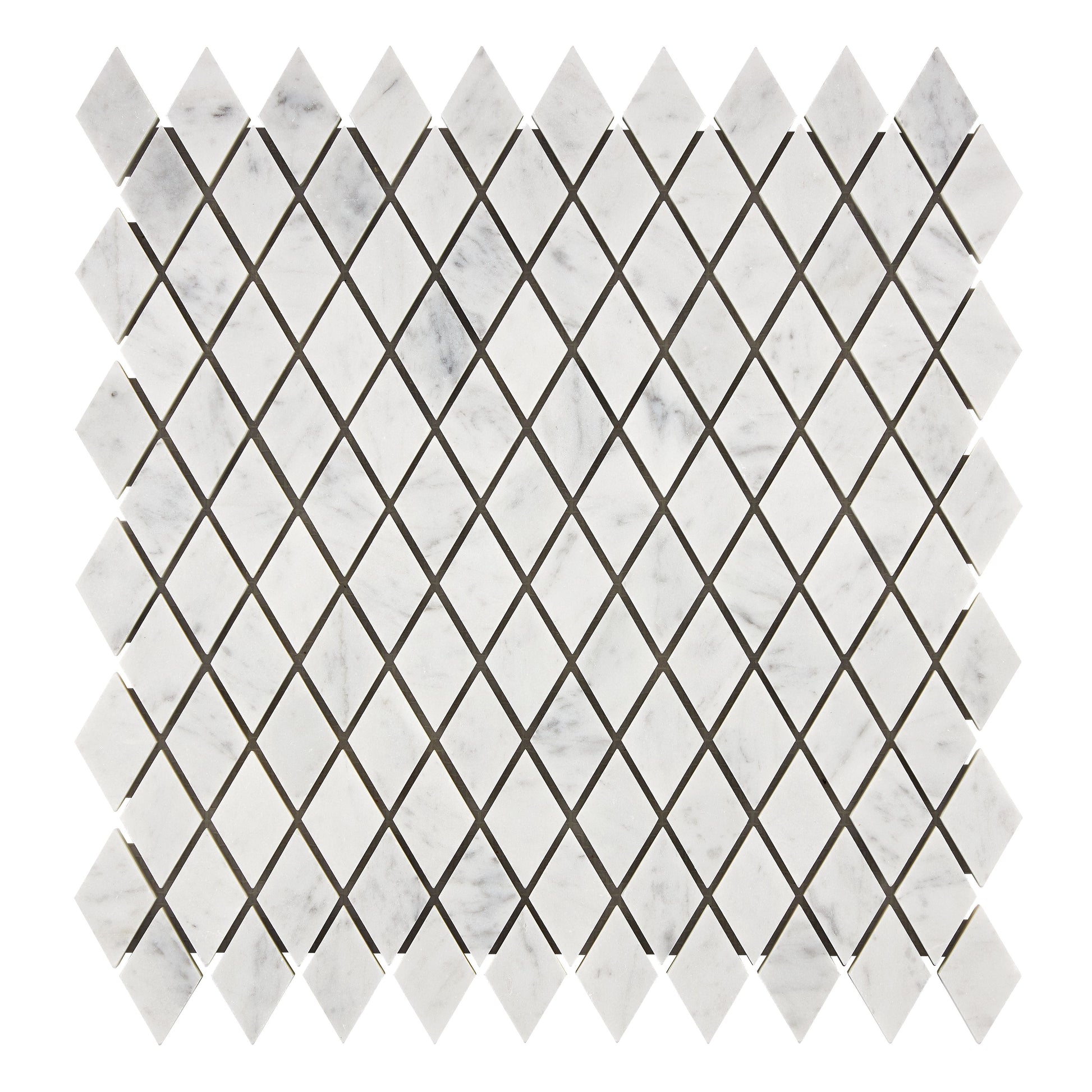 Bianco Carrara White Marble 1’’ X 2’’ Diamond Mosaic Wall Tile
