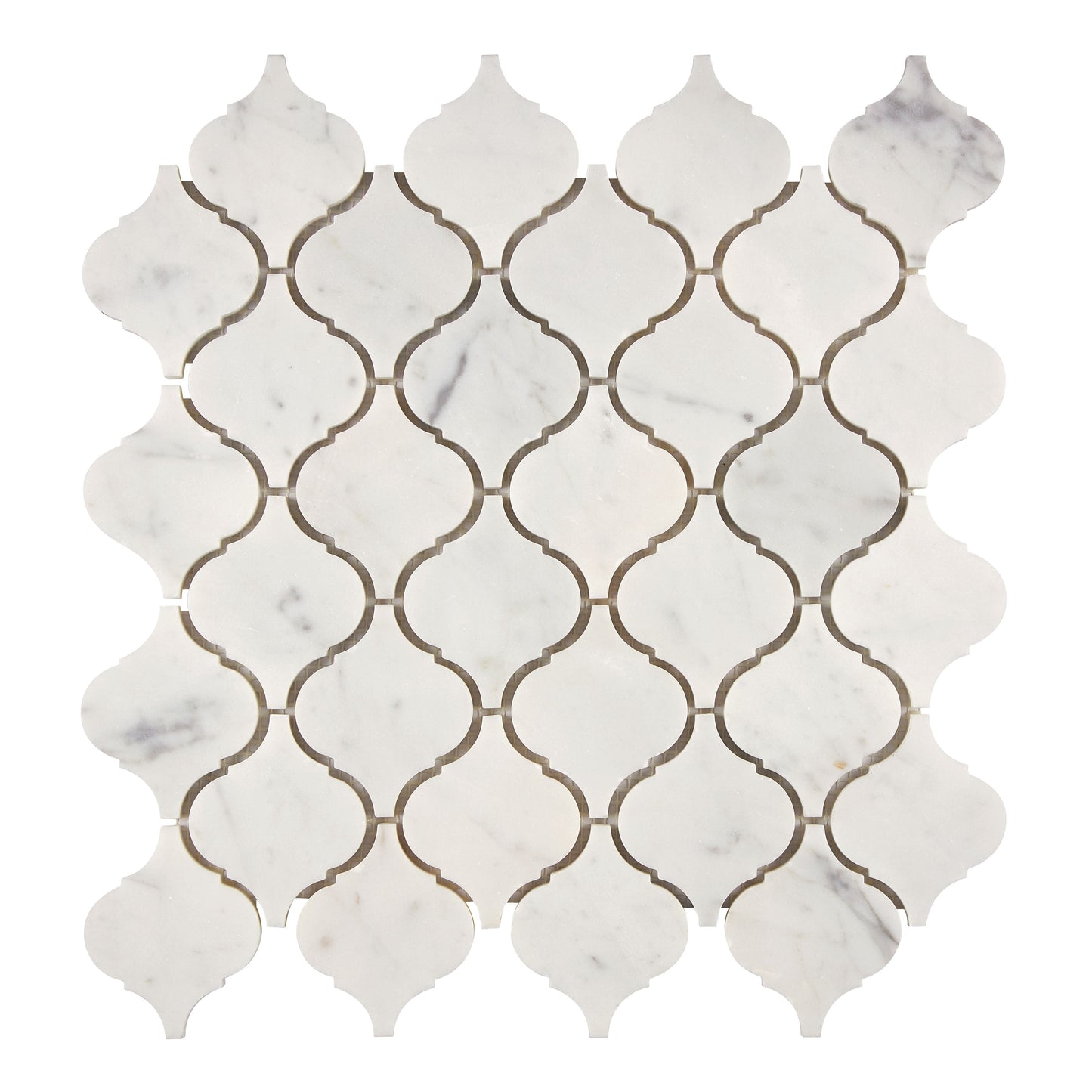 Bianco Carrara White Marble 3’’ Arabesque Lantern Mosaic Wall Tile