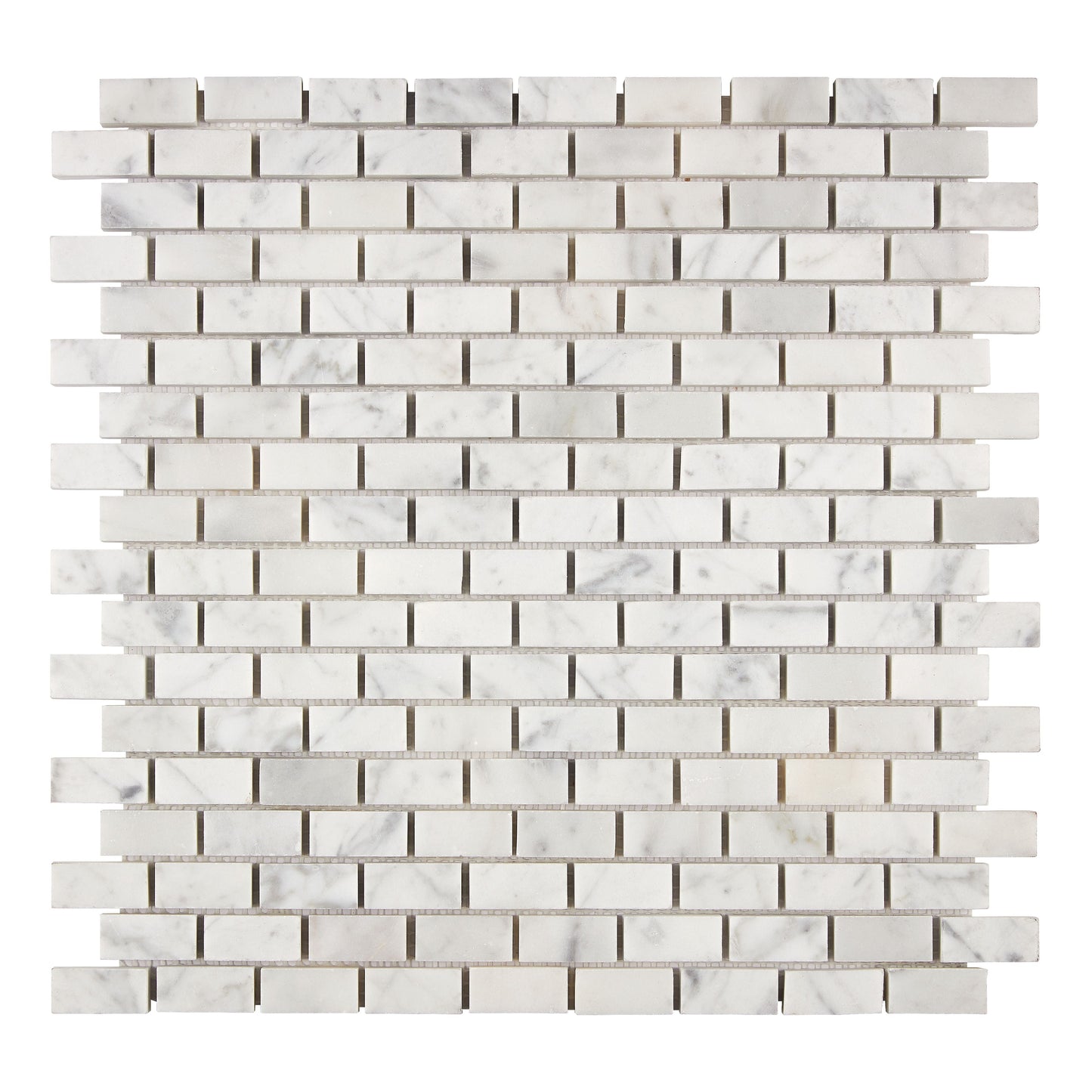 Bianco Carrara White Marble 5/8’’ X 1-1/4’’ Brick Mosaic Wall Tile