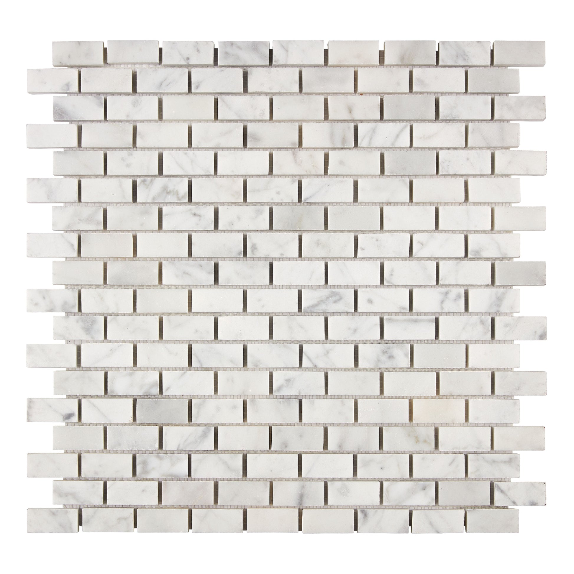 Bianco Carrara White Marble 5/8’’ X 1-1/4’’ Brick Mosaic Wall Tile