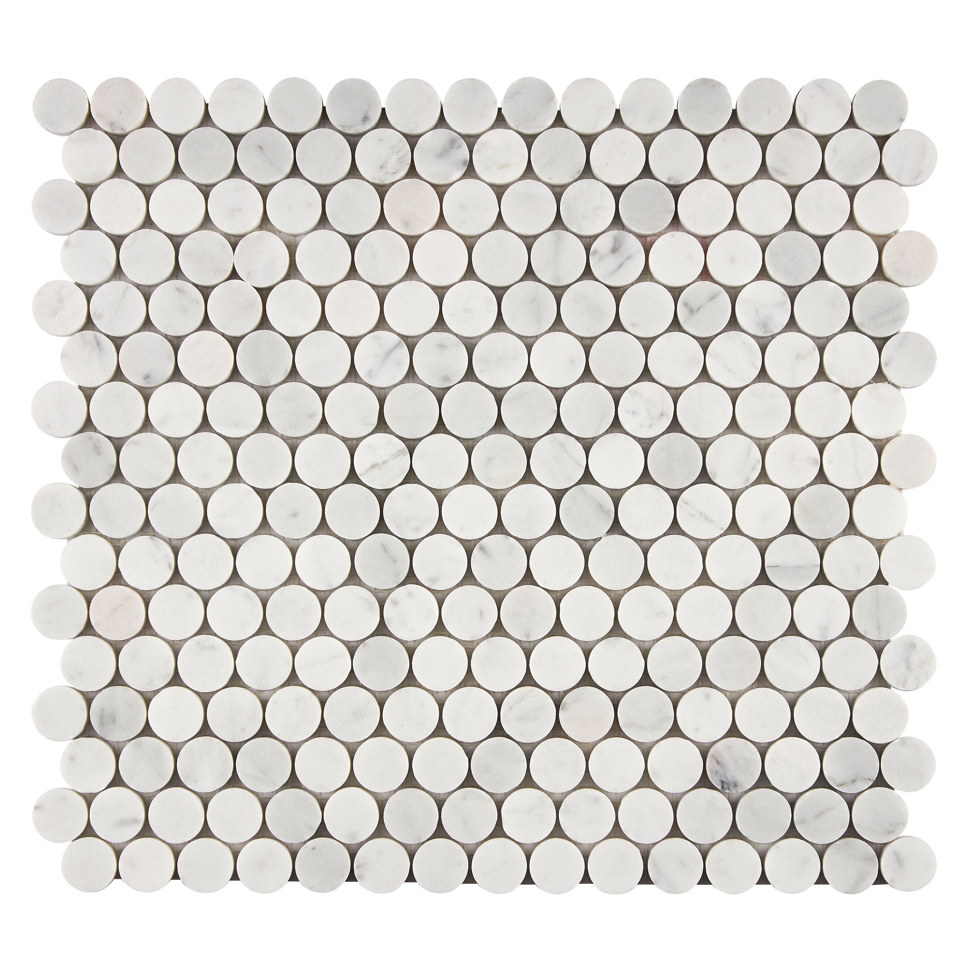 Bianco Carrara White Marble Penny-Round Mosaic Wall Tile