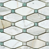 Calacatta Gold Marble Octave Mosaic (w/ Ming-Green) Wall Tile