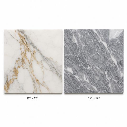 Checkerboard Marble Tile - Calacatta Gold & Bardiglio Nuvolato