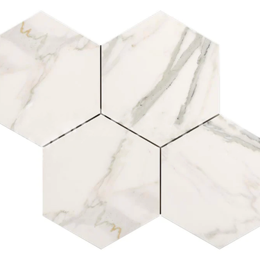 Calacatta Gold Marble 6’’ X 6’’ Hexagon Mosaic Wall Tile