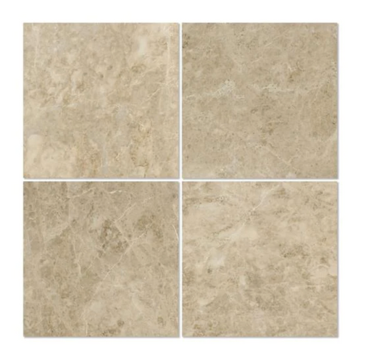 Cappuccino Marble 12" X 12" Tile Micro-Beveled