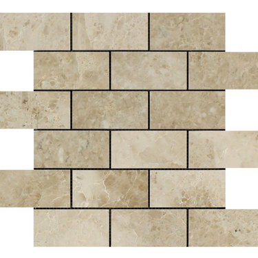 Cappuccino Marble 2’’ X 4’’ Brick Mosaic Backsplash Tile