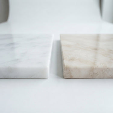 Checkerboard Marble Tile - Bianco Dolomite & Diano Royal