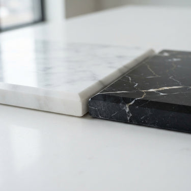 Checkerboard Marble Tile - Bianco Dolomite & Nero Marquina