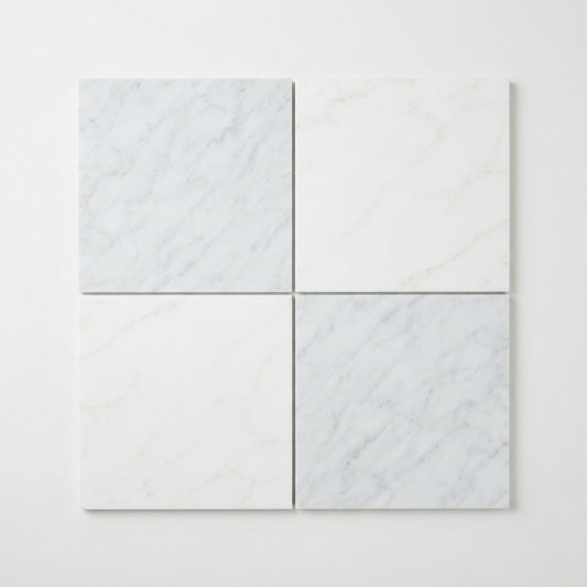 Checkerboard Marble Tile - Bianco Carrara & Oriental White