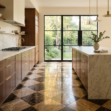 Checkerboard Marble Tile - Emperador Dark & Emperador Light