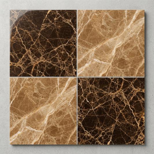 Checkerboard Marble Tile - Emperador Dark & Emperador Light