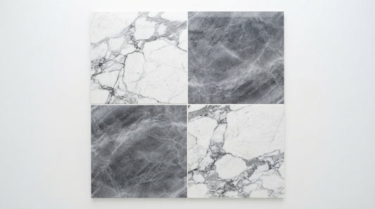 Checkerboard Marble Tile - Italian Statuary White & Bardiglio Imperiale
