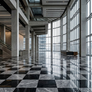 Checkerboard Marble Tile - Nero Marquina & Bardiglio Nuvolato
