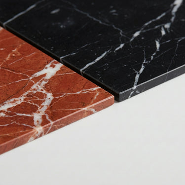 Checkerboard Marble Tile - Nero Marquina & Rojo Alicante