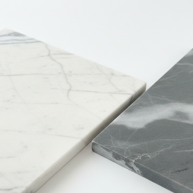 Checkerboard Marble Tile - Bianco Dolomite & Bardiglio Nuvolato