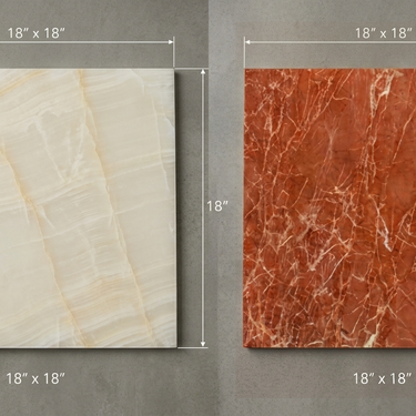Checkerboard Marble Tile - Vanilla Onyx & Rojo Alicante