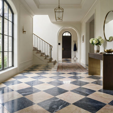 Checkerboard Marble Tile - Diano Royal & Bardiglio Imperiale